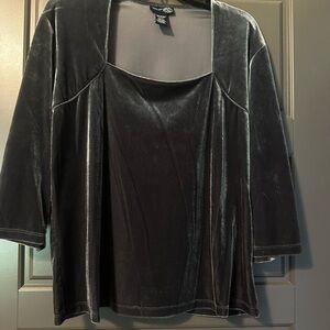 Elegant Gray Velvet Women's Tunic